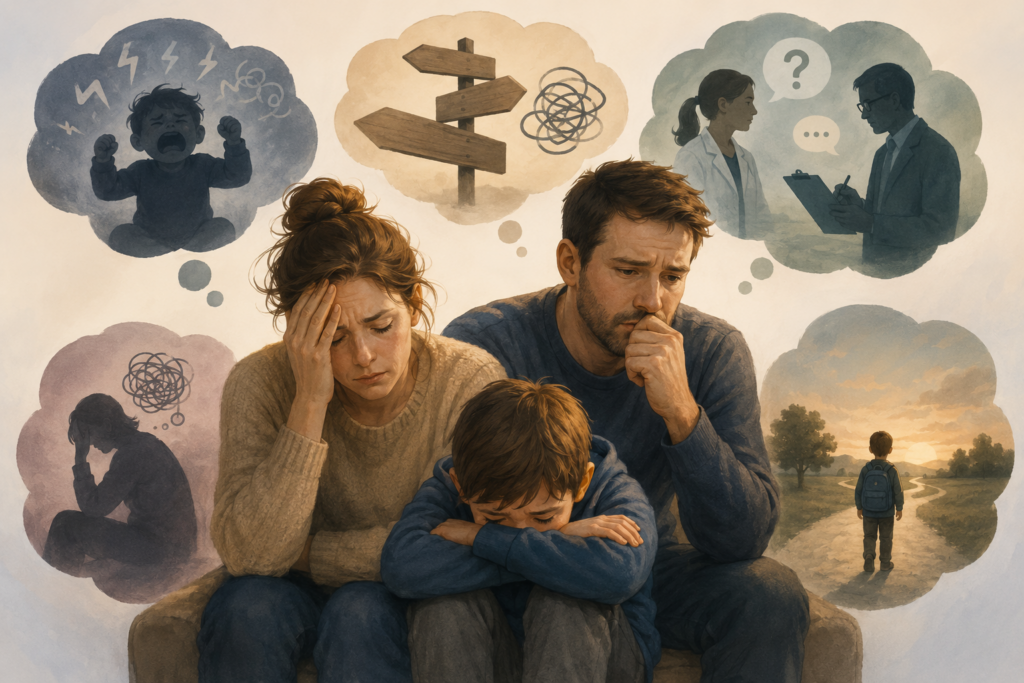 Parents épuisés face aux défis du quotidien avec un enfant neuroatypique — L'Envolée des Chrysalides